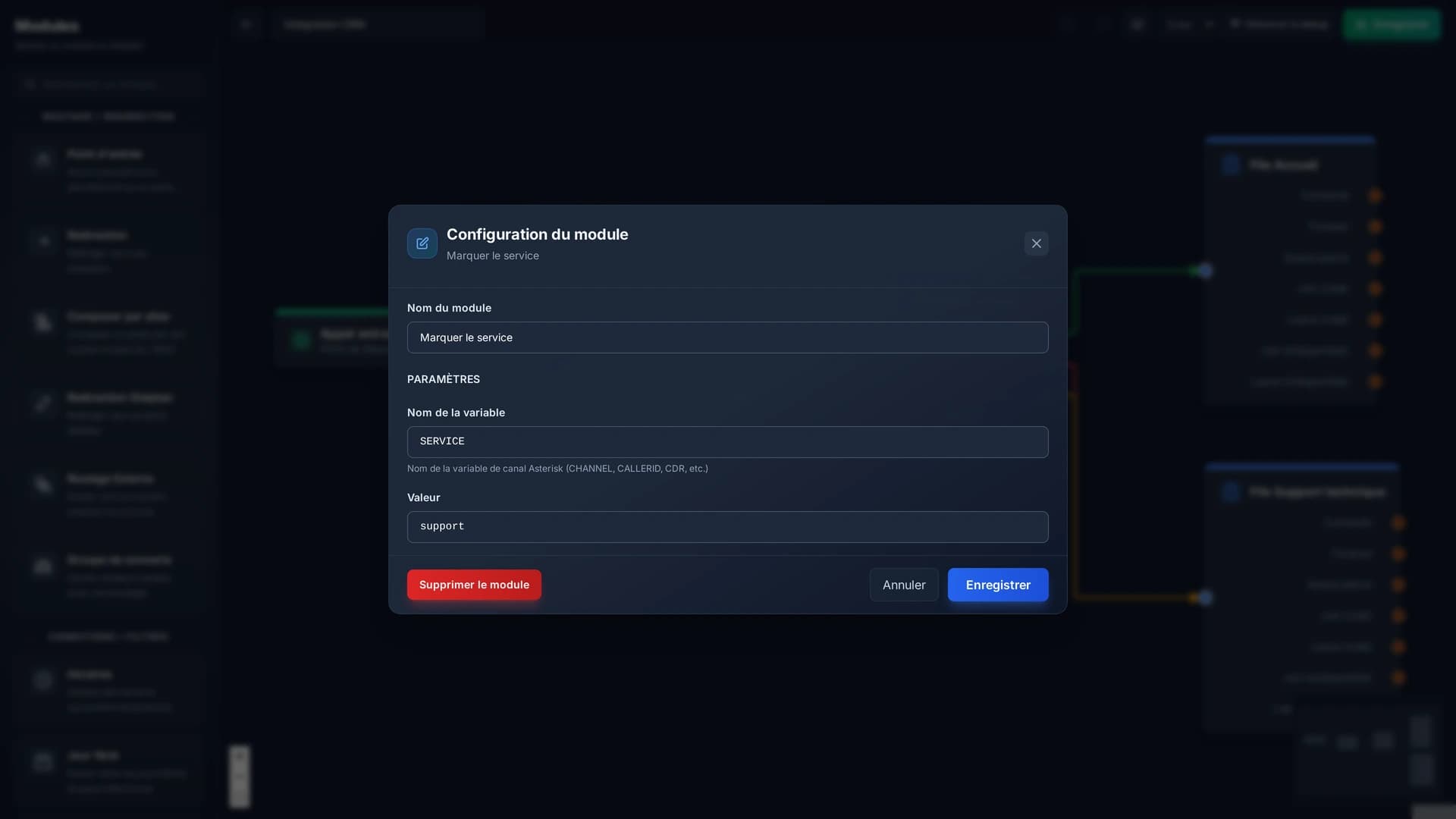 Le service est marqué avant que le plan ne prévienne le logiciel métier.