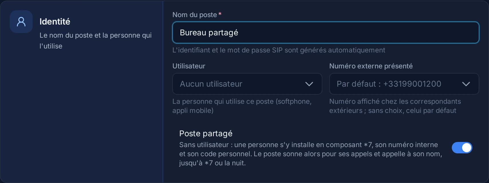 Un poste sans utilisateur, déclaré partagé : chacun pourra s'y installer avec son code.